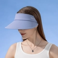 Light blue UPF50+ sun visor hat with wide brim for outdoor protection by BAODDUO - Lake Blue