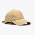 Classic washed khaki baseball cap with adjustable strap and curved brim for outdoor use - Adjustable / Khaki