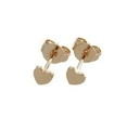 Polished heart-shaped stud earrings in 18k gold plating with butterfly backings - Stud Earrings / Champagne Gold