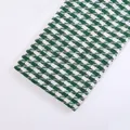 Green and white houndstooth fabric gift box wrap with subtle fringe edge detail - Houndstooth [Green] / 50*150cm