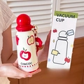 Χαριτωμένο θερμός 400ml λευκό με σχέδιο γάτας και το αντίστοιχο κουτί δώρου του - 400ml / Κόκκινο Μήλο