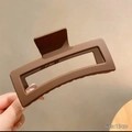 13cm large square matte hair claw clip in dark chocolate brown for thick hair styling - 13CM Rectangular / Dark Coffee / No Packaging