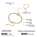 Detailed specs of waterproof 18K gold plated stainless steel layered zircon bracelet - Golden Three-layer Zirconia Hand Harness (JDB0203001)