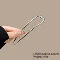 Épingle à cheveux en U argentée avec gland, 12,5 cm, 24,8 g pour un style rétro chic - Style Lisse en U (#216) / 12CM (24,8g) / Argent