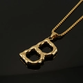 Polished 18K gold stainless steel box chain necklace with fluid letter B pendant - Gold Letter B Pendant