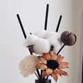 Artisanal dried flower bouquet with white cotton and handmade sunflower for home decor - Clementine Glow