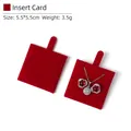 Red velvet jewelry display insert card 5.5x5.5cm with necklace hanging slot - Jewelry Liner Card / 5.5*5.5cm / Red