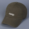 Olive green cotton baseball cap featuring white SURFING embroidery and curved brim - M (56-58cm) / Army Green