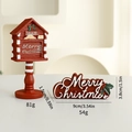 Set decorativo de buzón de Navidad rojo y letrero Merry Christmas de resina con acebo - Juego de buzón retro y letrero navideño / Combo 2 (Buzón y letrero)
