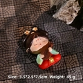 Tang Dynasty girl ornament playing lute in red dress, 3.5x2.5x7.5cm resin figurine - Yaqin Fridge Magnet (D1213-5)