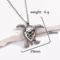 Detailed silver sea turtle pendant necklace with realistic shell texture and scales - Silver Medium Turtle Zirconia Inlaid (Style 6 Platinum)