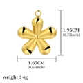 Gold five-petal flower stainless steel pendant with 1.95cm height and 4g weight - Simple Golden Five-petal Flower (A0012501)