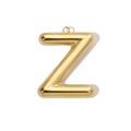 Vue détaillée du pendentif lettre Z en acier inoxydable doré avec poli miroir brillant - Lettre Z / Or