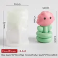 Moule en silicone pour bougies en forme de fleur de nuage avec dimensions et produit fini - Style Fleur de Nuage LZ-643