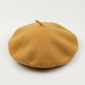 Thick wool beret in ginger yellow, French style minimalist autumn winter fashion hat - M (56-58cm) / Ginger Yellow