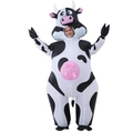 Funny inflatable cow costume for adults with black and white spots and pink udder - Bobo Cow New Children's Products / One Size