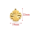 Gold-plated clover pendant for DIY jewelry making, size 22mm x 19mm with high luster - Flower