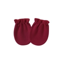 Newborn anti-scratch mittens in dark red knit cotton with elastic wrist cuffs - Wine Red (Elastic Anti-Scratch Mittens)
