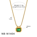 Dettagli della collana dorata con pendente in zircone verde e specifiche tecniche - Stile Verde (NB-N1404)