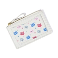 Minimalistische beige Mini-Geldbörse mit süßer Bärenstickerei aus PU-Leder für Damen - Weiß