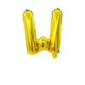 Golden letter W foil balloon with retail card packaging for birthday party decoration - Letter W (With Backing Card) / 16" / Gold