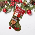 Grüner Weihnachtsstrumpf mit 3D-Rentier und Merry Christmas Stickerei Deko - Elch-Stil