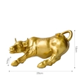 Statuina toro dorato decorativa, dimensioni 28x16x18cm e peso 1270g per interni - Oro