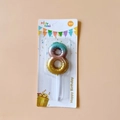 Number 8 birthday candle with blue and purple metallic galaxy gradient finish - Number 8 / Green Pink Gold Gradient