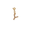 DIY gold-plated stainless steel Y-letter pendant with white pearls and spring clasp - Spring Clasp Pendant - Y