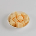 Artificial yellow cantaloupe melon cubes in a white ceramic bowl for DIY food decoration - 2cm x 1.7cm / Light Hami Melon Cube