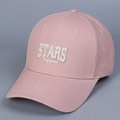 Detailed view of pink baseball cap featuring white 3D STARS and Magnificent embroidery - M (56-58cm) / Pink