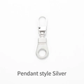 Universal silver metal replacement zipper puller with spring hook pendant design - Pendant - Silver