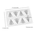 White silicone 8-cavity triangle mold for mousse cake and cheese, 27.1x17.1x2.8cm - 8-Cavity Cheese - Style 1