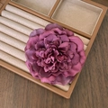 Elegant purple orchid hair clip with layered petals in a brown velvet jewelry gift box - Purple Simulation Flower (5)