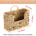 Detail of hand-woven water hyacinth wall basket showing natural texture and dimensions - Water Hyacinth Woven Open Style