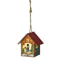 Luminous wooden Christmas house ornament featuring a nutcracker riding a rocking horse - Style C