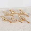 Lot de 6 oiseaux de Noël dorés à paillettes avec cordons argentés pour décor de sapin - Lot 31 (6 Oiseaux Or Transparent)