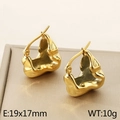 Orecchini irregolari placcati in oro 18K con finitura stropicciata e chiusura a cerchio - Oro