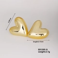 Detailed view of large gold heart earrings with size 2.13cm and weight 2.7g info - Gold Large Heart (E01595-9)