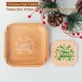 Acryl-Stempel Merry Christmas mit quadratischem Holztablett für DIY-Weihnachtsbasteln - Weihnachten Stil E