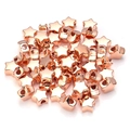 Cuentas espaciadoras de estrella en oro rosa para la creación de joyas artesanales - Diám 6mm/Grosor 3.5mm/Agujero 1.2mm / Oro Rosa Oscuro