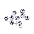 Detailed view of 10mm basketball pattern acrylic beads with 3.1mm hole for DIY crafts - White Basketball