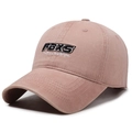 Vintage washed cotton baseball cap in dusty pink with FBXS letter embroidery detail - Adjustable / Pink