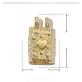 Disegno tecnico del ciondolo a cuore con dimensioni 27x15mm e specifiche in rame e zircone - Stile Cuore-VH623