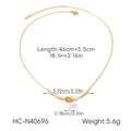 Especificaciones de tamaño detalladas del collar de nudo dorado con colgante de perla blanca - Estilo de Perla con Nudo Dorado (HC-N40696)