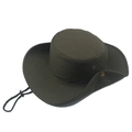 Army green wide brim sun hat with adjustable black chin strap for outdoor activities - 58cm / Army Green