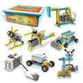 STEM programming robot block set in blue storage box with multiple functional models - BC-307 Variety Robot Power Set