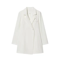 Dettaglio in piano di un blazer bianco a maniche lunghe con revers classici e bottone - XS / Tops / Bianco