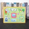 Educational wooden medical puzzle with pieces for stethoscope mask and first aid kit - A023 Medical Supplies Recognition