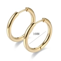 Minimalist 16mm gold titanium steel hoop earrings with high-polished mirror finish - 16mm / Gold